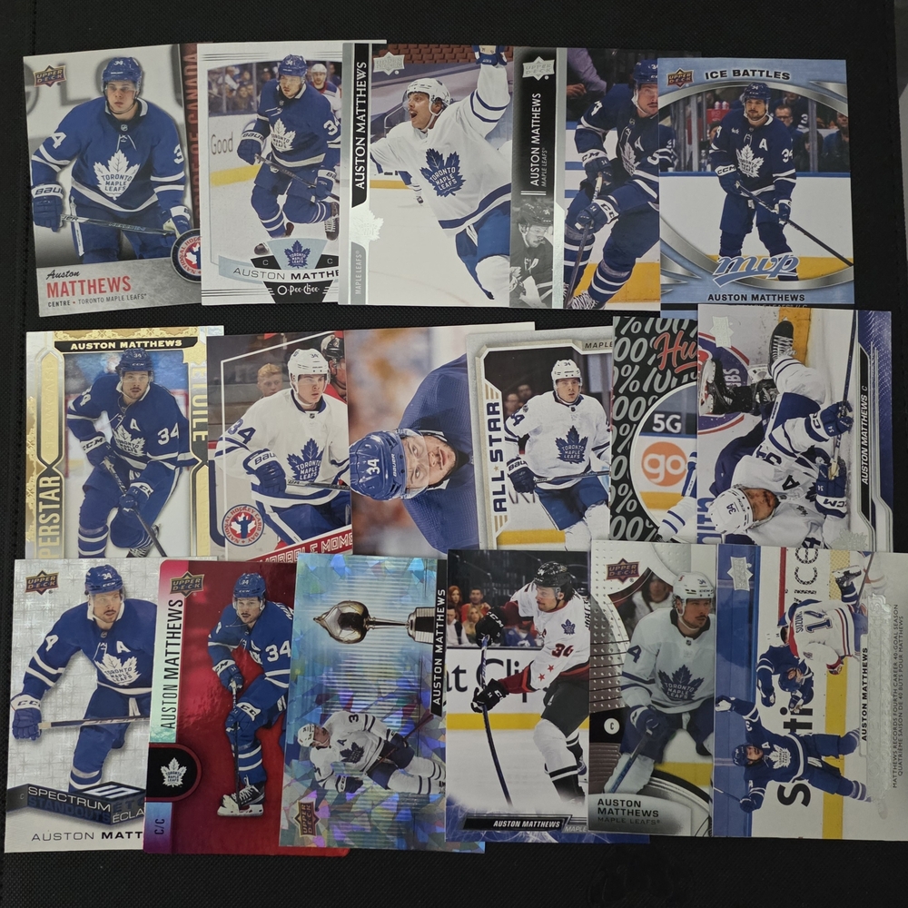 Auston Matthew Card Collection. 17 Cards